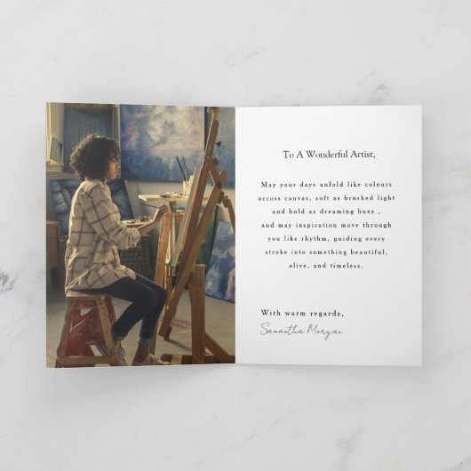 誕生日おめでとう キャンバスアーティスト ペインター カード (内部)