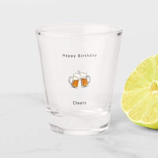 誕生日おめでとう グラス 乾杯 ビール (正面)