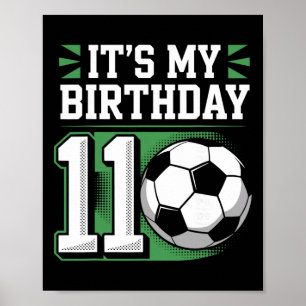 誕生日おめでとう！サッカー少年 11歳の誕生日 ポスター