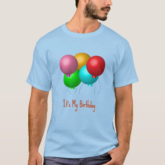 誕生日おめでとう バルーンカスタムデザイン Tシャツ (正面)