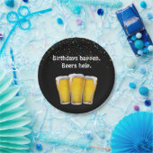 誕生日おめでとう ビール ペーパープレート (パーティー)