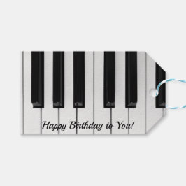 誕生日おめでとう ピアノの鍵盤 ギフトタグ