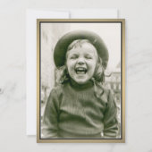 誕生日おめでとう ブラック ホワイト ゴールド 2枚の写真で作るバースデーパーティー 招待状 (裏面)