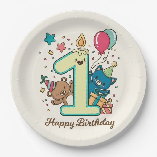 誕生日おめでとう ペーパープレート (正面)