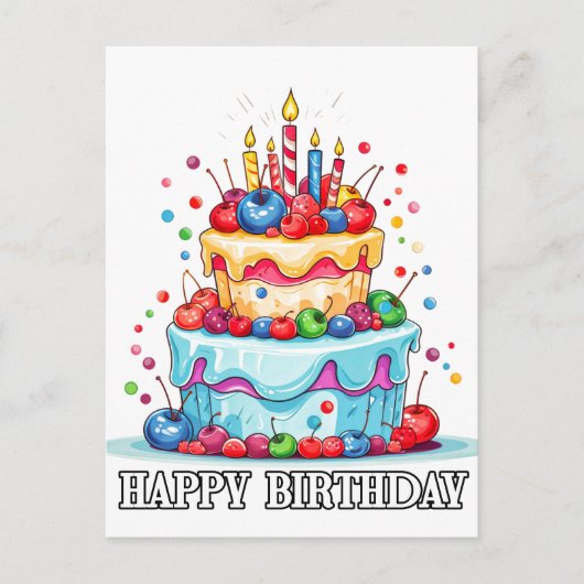 誕生日おめでとう ポストカード (正面)
