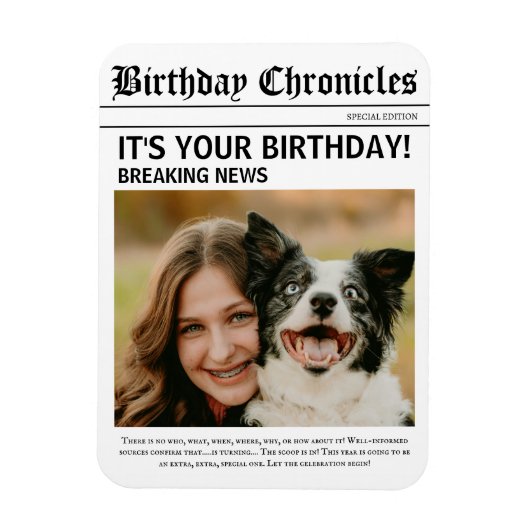 誕生日おめでとう マグネット (縦)