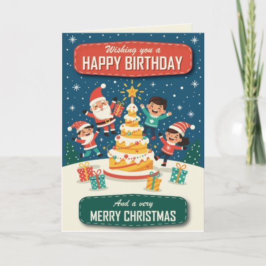 誕生日おめでとう&メリークリスマス カード (正面)