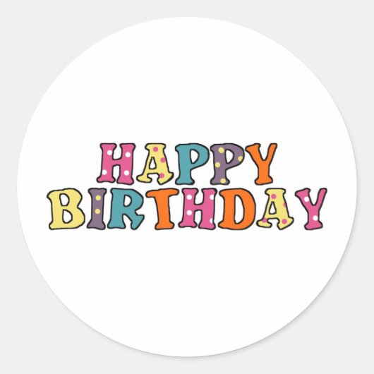 誕生日おめでとう ラウンドシール (正面)