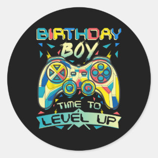 誕生日おめでとう!レベルアップだ!ゲーマーの誕生日 ラウンドシール