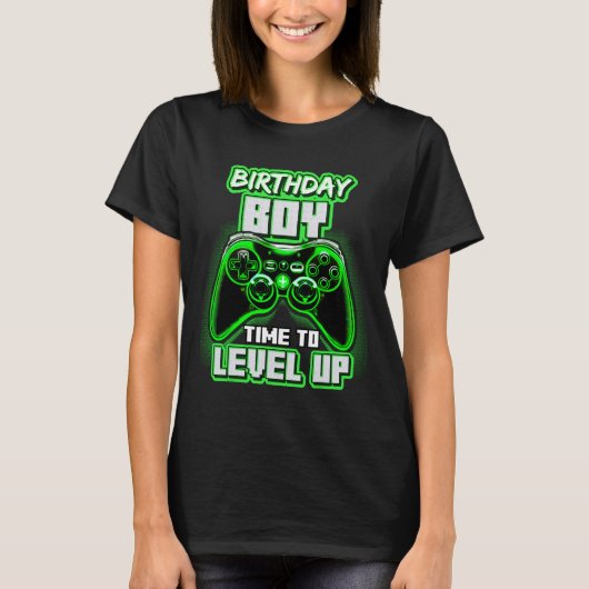誕生日おめでとう！レベルアップだ！ゲーマーの誕生日 Tシャツ (正面)