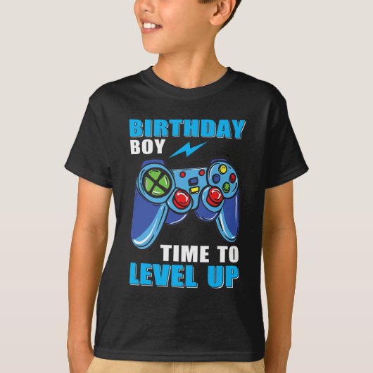 誕生日おめでとう!レベルアップだ!ゲーマー男子 Tシャツ (正面)