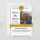 誕生日おめでとう！保存日付写真招待状 招待状 (正面)