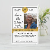 誕生日おめでとう！保存日付写真招待状 招待状 (スタンド正面)