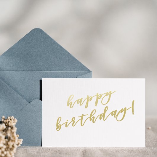 誕生日おめでとう | 偽のゴールドスクリプトポストカード ポストカード