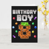 誕生日おめでとう 少年 8歳の誕生日 8歳 ゲーマー パイ カード (黄色い花)