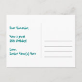 誕生日おめでとう -楽しい花火柄＋虹２５ ポストカード (裏面)