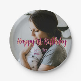 誕生日おめでとう 赤オレンジ キッズ ベビー 母 子供 誕生日のプレゼント ペーパープレート