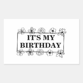 誕生日おめでとう 長方形シール