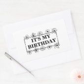 誕生日おめでとう 長方形シール (封筒)