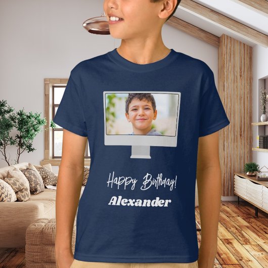 誕生日おめでとう 青い少年 Tシャツ