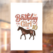 誕生日おめでとう 馬 10頭 花柄 ベクター デザイン_1 ウィンドウサイン (シート2)