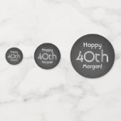 誕生日おめでとう 黒板風グレー テーブル装飾 コンフェッティ (裏面)
