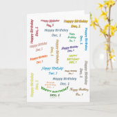 誕生日おめでとう　１２月１日 カード (黄色い花)