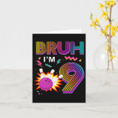 誕生日おめでとう！９歳だって！９歳の誕生日はボウリングだよ！ カード (黄色い花)