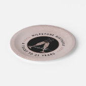 誕生日おめでとう！21歳の輝くシャンパン・トースト ペーパープレート (アングル)