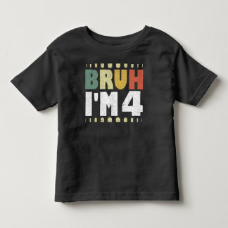 誕生日おめでとう！4歳の誕生日ヴィンテージ面白い女の子と男の子 トドラーTシャツ