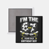 誕生日おめでとう 6歳だったのに今は7歳 6 7 サッカー 67 記念日 マグネット (正面/裏面)