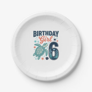 誕生日おめでとう 6 ウミガメ ベクター デザイン_1 ペーパープレート
