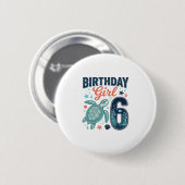 誕生日おめでとう 6 ウミガメ ベクター デザイン_1 缶バッジ (正面&裏面)