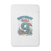 誕生日おめでとう 9 海ガメ ベクター デザイン_1 バスマット (正面縦)