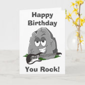 誕生日おめでとう Rock! カード (黄色い花)