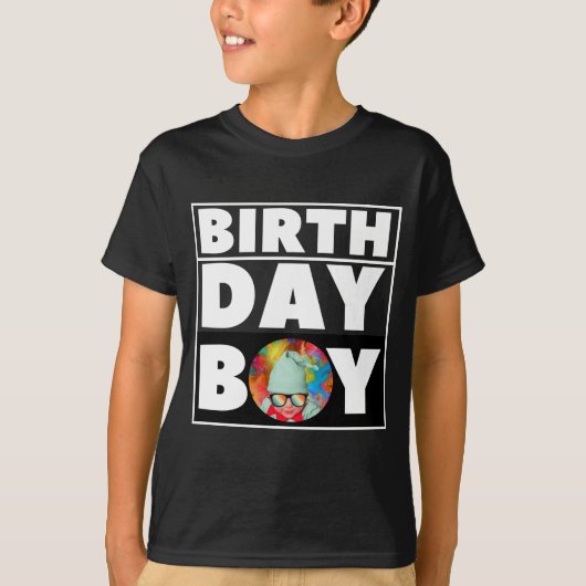 誕生日おめでとうTシャツ カスタマイズ可能 Tシャツ (正面)