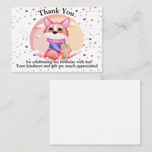 誕生日おもしろいありがとう ノートカード (正面/裏面)