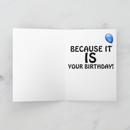 誕生日おもしろいお前のカードのようなパーティーを作ろう カード (内部)