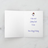 誕生日おもしろいからスケートで滑るシック、かわいいスポーツバード カード (内部)