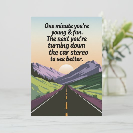 誕生日おもしろいが年を取って車を降りる 招待状 (スタンド正面)