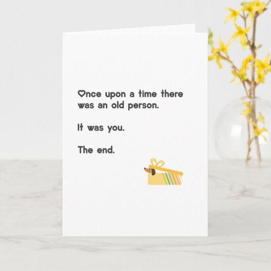 誕生日おもしろいが年を取ること カード (黄色い花)