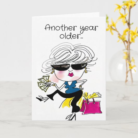 誕生日おもしろいが素晴らしいこと カード (黄色い花)