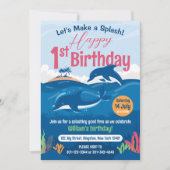 誕生日おもしろいとドルフカラフルンズお祝い 招待状 (正面)