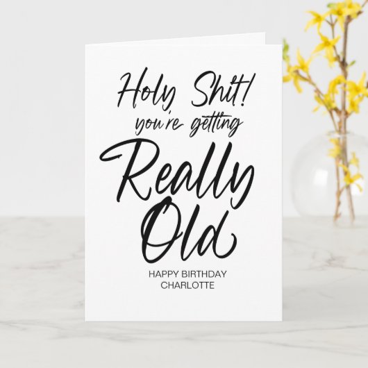 誕生日おもしろいの友人のための失礼なハッピーバースデー カード (黄色い花)