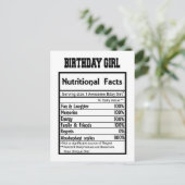 誕生日おもしろいの女の子の栄養事実 ポストカード (スタンド正面)