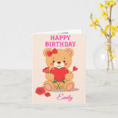 誕生日おもしろいの子ども達の引用 カード (黄色い花)