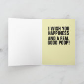 誕生日おもしろいの幸せと良いウンチカード カード (内部)