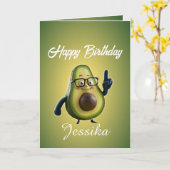 誕生日おもしろいアボカドを粉砕しよう カード (黄色い花)