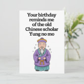 誕生日おもしろいオールド中国の学者ユンノMo シーズンカード (スタンド正面)