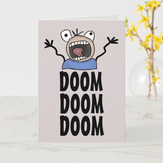 誕生日おもしろいカードのドゥーム!ドゥーム!グリーティングカード カード (黄色い花)